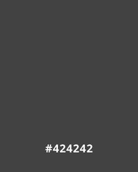 Dark grey color swatch with hex code #424242, useful for minimalist website design backgrounds.