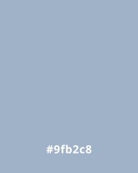 #9fb2c8 Solid light blue background with hex code #9fb2c8, ideal for minimalist website design.