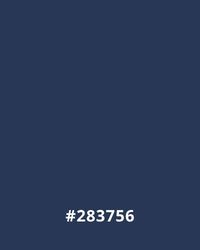 Solid navy blue background with hexadecimal code #283756 in white, ideal for website design.