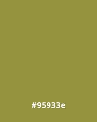 Olive green color swatch with hex code #95933e, useful for website design backgrounds or accents.
