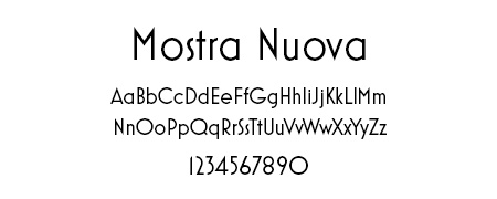 Mostra Nuova Mostra Nuova font, showcasing uppercase and lowercase alphabets along with numbers, ideal for sleek website design.