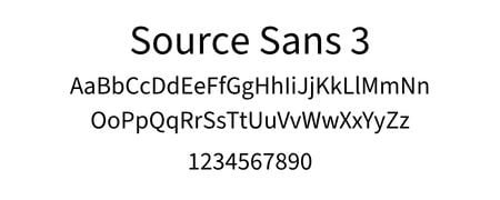 Source Sans 3 Source Sans 3 font showcasing uppercase, lowercase, and numbers, ideal for clean website design.