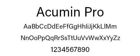 Acumin Pro font displaying uppercase, lowercase letters, and numbers; ideal for modern website design.