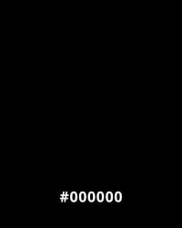 Solid black color with hex code #000000, often used in website design for backgrounds and text.
