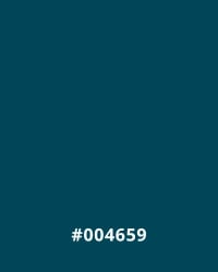 Deep teal background with hex code #004659, ideal for calm website design themes.