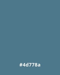 Muted teal background with hex code #4d778a, ideal for website design color schemes.