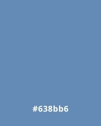 Muted blue color swatch with hex code #638bb6, ideal for website design backgrounds.