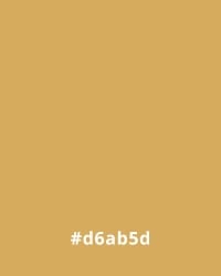 Solid mustard yellow color swatch with hex code #d6ab5d, useful for website design.