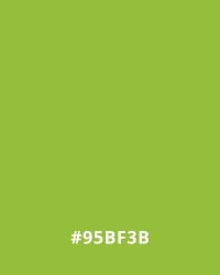 #95BF3B Bright lime green background with hex code #95BF3B, ideal for website design accents.