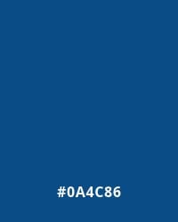 #0A4C86 Solid cobalt blue color with hex code #0A4C86, useful for website design.