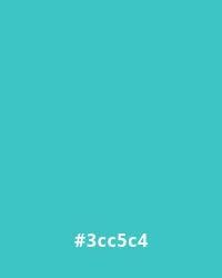Solid teal color background with hex code #3cc5c4 at the bottom center, a popular choice for website design backgrounds.