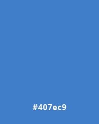 Solid blue background with hex code #407ec9, often used in website design.
