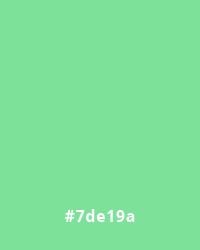 #7de19a Solid mint green color with hex code #7de19a, useful for website design backgrounds.